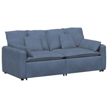 Vidaxl Modularni kavč z blazinami moder