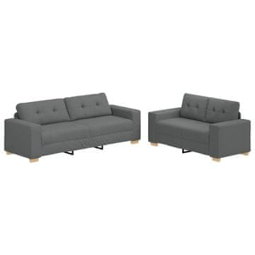Vidaxl 2-delni komplet sedežne garniture z blazinami temno sivo blago