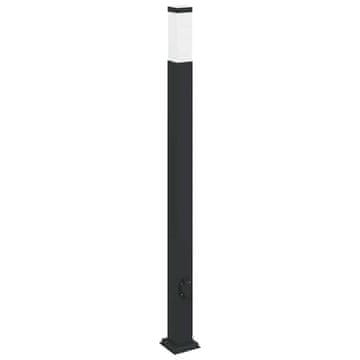 Vidaxl Stebriček z vtičnico 110 cm črne barve IP44