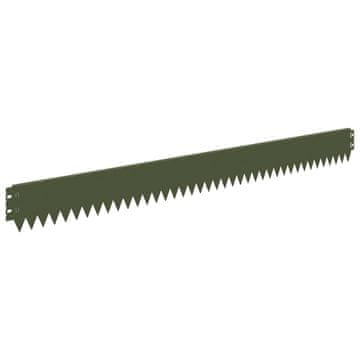 Vidaxl Robovi trave 20 szt. 103 x 10 cm Jeklo Olivno zelena