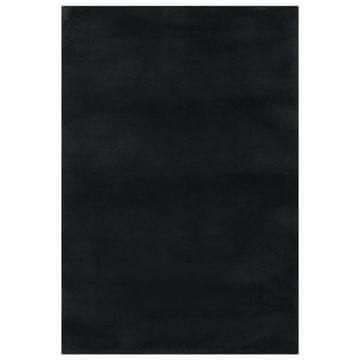 Vidaxl Kosmata preproga črna 240x305 cm poliester