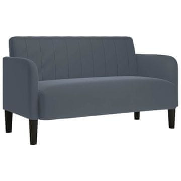 Vidaxl Dvosed temno siv 109 cm žamet
