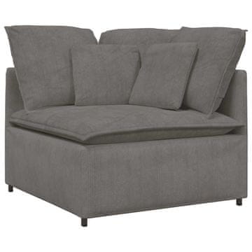 Vidaxl Modularni kotni kavč z blazinami svetlo siv 100 cm