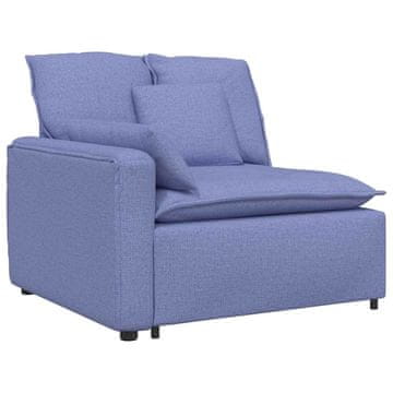 Vidaxl Modularni kavč z naslonjalom za roke in blazinami kavbojke modre barve 100 cm