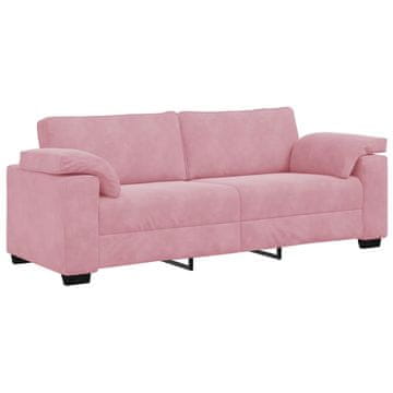 Vidaxl Trosed roza 220x77x82 cm žamet