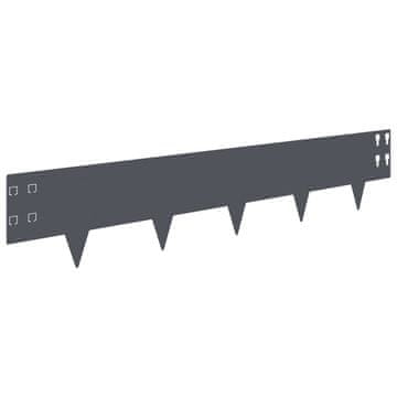Vidaxl Robovi trave 30 szt. 100 x 20 cm Jeklo Antracit