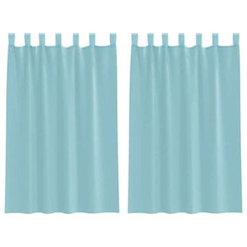 Vidaxl Voile zavese z zankami 2 kosa turkizne 140x175 cm