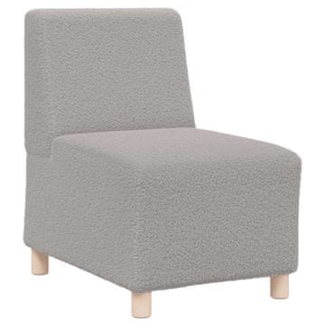 Vidaxl Modularna sedežna garnitura brez naslonjala za roke svetlo siva 55 cm kodrasto blago, podobno volni