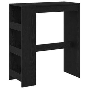 Vidaxl Barska miza s stojali črn hrast 90x40x103,5 cm inženirski les