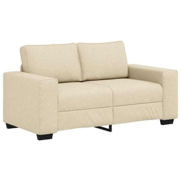 Vidaxl Dvosed kremne barve 160x77x82 cm blago