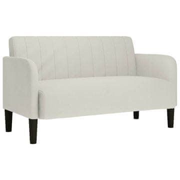 Vidaxl Dvosed kremne barve 109 cm žamet