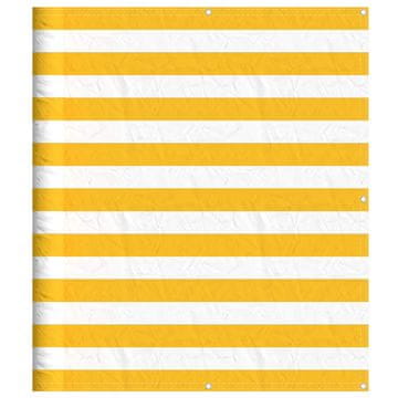 Vidaxl Balkonska pregrada rumeno-bele črte 120x800 cm