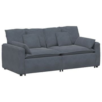 Vidaxl Modularni kavč z blazinami temno siv