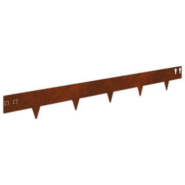 Vidaxl Robovi trave 30 szt. 100 x 12 cm Jeklo Rjav