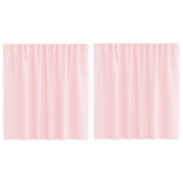 Vidaxl Voile zavese z zankami 2 kosa svetlo roza 140x140 cm