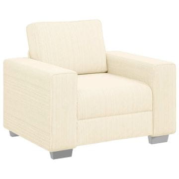 Vidaxl Kavč fotelj kremne barve 100x77x82 cm žametno blago