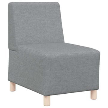 Vidaxl Modularna sedežna garnitura brez naslonjala za roke svetlo siva 55 cm blago