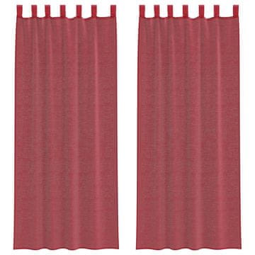 Vidaxl Voile zavese z zankami 2 kosa vinsko rdeče 140x260 cm