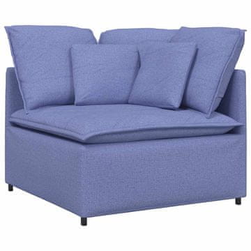Vidaxl Modularni kotni kavč z blazinami jeans moder 100 cm