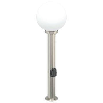 Vidaxl Stebriček z vtičnico 80 cm nerjaveče jeklo IP44