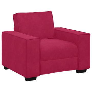 Vidaxl Kavč fotelj vinsko rdeč 100x78x84 cm žamet