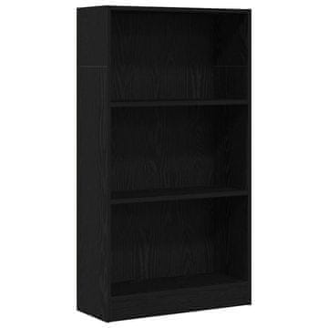 Vidaxl Knjižna omara črn hrast 60x24x109 cm inženirski les