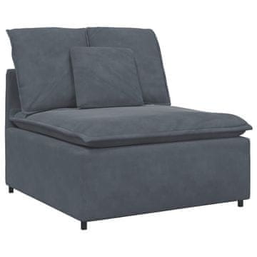 Vidaxl Modularni kavč z blazinami temno siv 100 cm