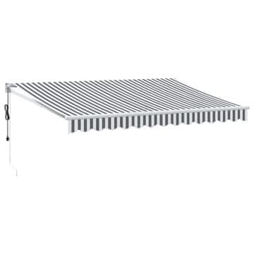 Vidaxl Zložljiva tenda antracit in bela 3,5x2,5 m blago in aluminij