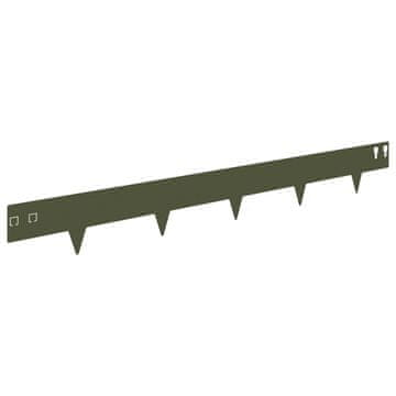 Vidaxl Robovi trave 10 szt. 100 x 12 cm Jeklo Olivno zelena