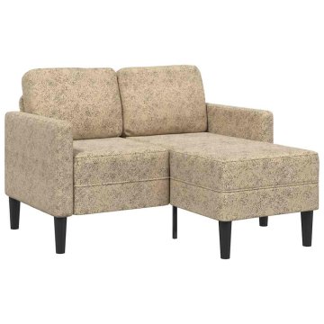 Vidaxl Dvosed z ležalnikom v obliki črke L svetlo siv 125 cm umetno usnje