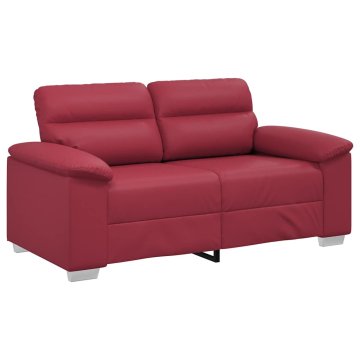 Vidaxl Dvosed vinsko rdeč 160x81x84 cm umetno usnje