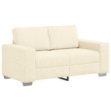 Vidaxl Dvosed kremne barve 160x77x82 cm žametno blago