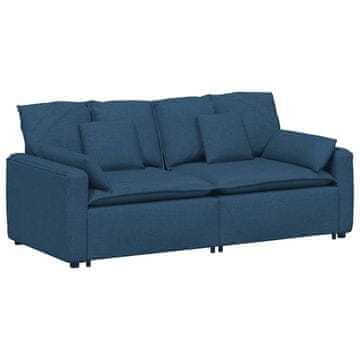 Vidaxl Modularni kavč z blazinami moder