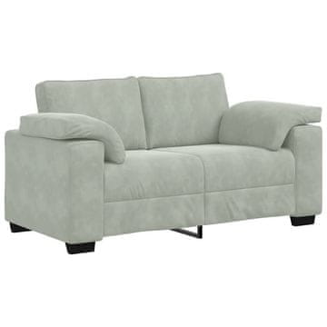 Vidaxl Dvosed svetlo siv 160x77x82 cm žamet