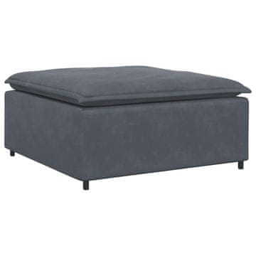 Vidaxl Modularni kavč s podnožjem, temno siv 100x100x48 cm