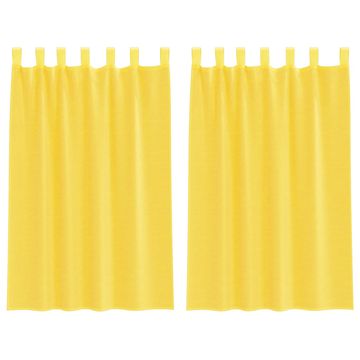 Vidaxl Voile zavese z zankami 2 kosa rumene 140x175 cm