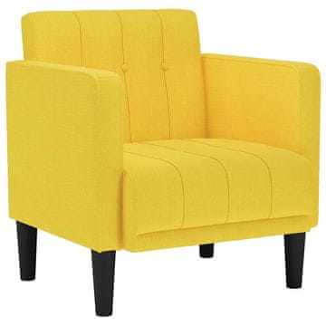 Vidaxl Kavč z nasloni za roke svetlo rumen 53 cm blago
