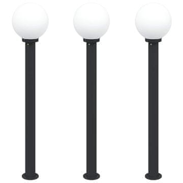 Vidaxl Stebričke 3 kosi 120 cm črne IP44
