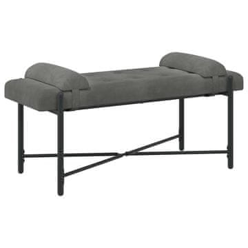 Vidaxl Klubska klop z gumbi in vzglavniki Temno siva 110 x 40 x 46 cm