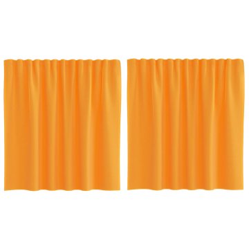 Vidaxl Voile zavese z zankami 2 kosa oranžne 140x140 cm