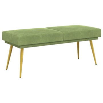 Vidaxl Dvojna klop Svetlo zelena 120 x 45 x 46 cm Žamet