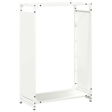 Vidaxl Stojalo za drva belo 60x28x90 cm hladno valjano jeklo
