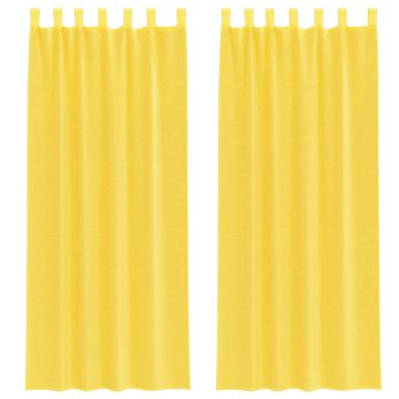 Vidaxl Voile zavese z zankami 2 kosa rumene 140x260 cm
