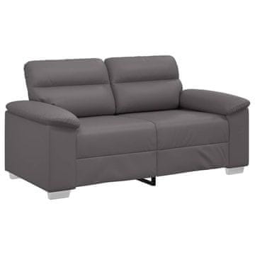 Vidaxl Dvosed kavč siv 160x81x84 cm umetno usnje