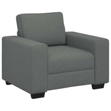 Vidaxl Kavč s foteljem temno siv 100x77x82 cm blago