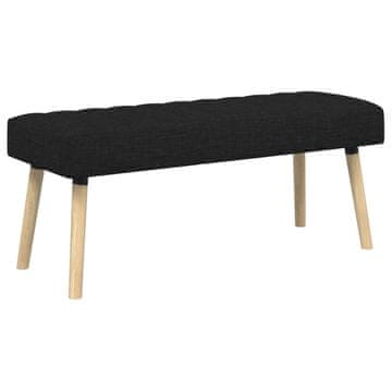 Vidaxl Bench z kanalnim oblazinjenjem Črna 110 x 40 x 46 cm Blago