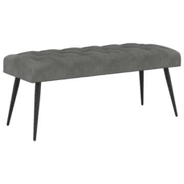 Vidaxl Klop s gumbnim oblazinjenjem Temno siva 110 x 40 x 46 cm Žamet