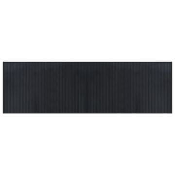 Vidaxl Pravokotna preproga črna 60x200 cm bambus
