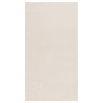 Vidaxl Kosmata preproga kremno bela 120x183 cm poliester