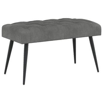 Vidaxl Klop s gumbnim oblazinjenjem Temno siva 80 x 40 x 46 cm Žamet